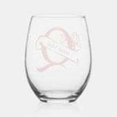 Verre À Vin Sans Pied Lettre monogramme florale Q Ajouter un nom Changer (Verso)