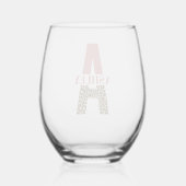 Verre À Vin Sans Pied Lettre Monogramme personnalisée Un Empreinte de lé (Verso)