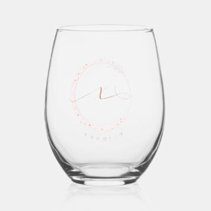 Verre À Vin Sans Pied LETTRE rose DE JEUX D'OR X