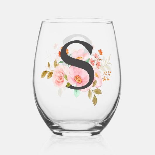 Verre À Vin Sans Pied Lettre S (Recto)