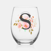 Verre À Vin Sans Pied Lettre S (Verso)