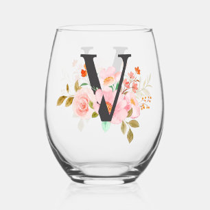 Verre À Vin Sans Pied Lettre V