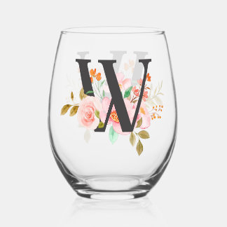 Verre À Vin Sans Pied Lettre W