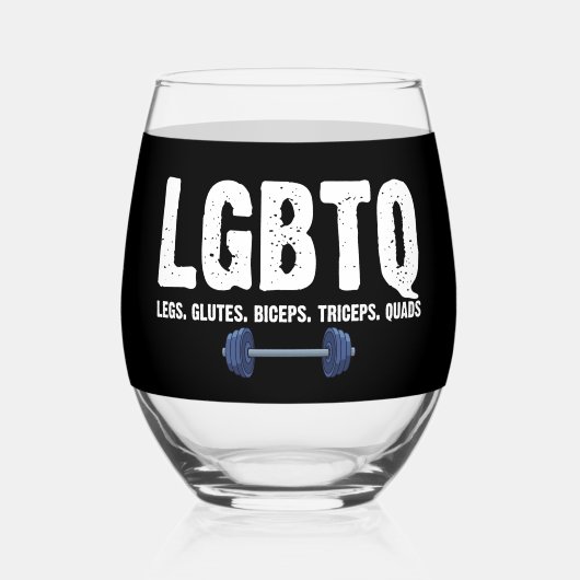 Verre À Vin Sans Pied LGBTQ Legs Glutes Biceps Triceps Quads Gym Lover (Recto)