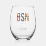 Verre À Vin Sans Pied Licence BSN en sciences infirmières sur mesure<br><div class="desc">BSN Bachelor of Science in Nursing Cadeaux personnalisés de l'école de soins infirmiers!</div>