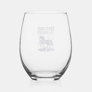 Verre À Vin Sans Pied Licorne de la conception graphique de nuit Zazzle