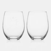 Verre À Vin Sans Pied Linework Flower Vins Stemless (Verso)