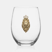Verre À Vin Sans Pied Lion majestueux (Recto)