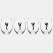 Verre À Vin Sans Pied Lion steampunk étonnant (Dos)