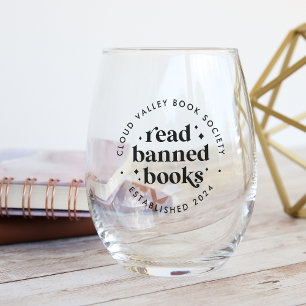 Verre À Vin Sans Pied Lire Livres Interdits Lettres Rétro Personnalisées