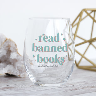 Verre À Vin Sans Pied Lire Livres Interdits Lettres Rétro Personnalisées