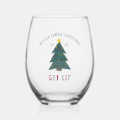 Verre À Vin Sans Pied Lit | Noël personnalisé (Recto)