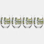 Verre À Vin Sans Pied Logo de l'image de composition du golf, (Dos)