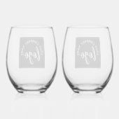 Verre À Vin Sans Pied Logo d'entreprise (Verso)