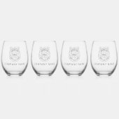 Verre À Vin Sans Pied Logo d'entreprise Nom de l'entreprise Site Web Cod (Recto)