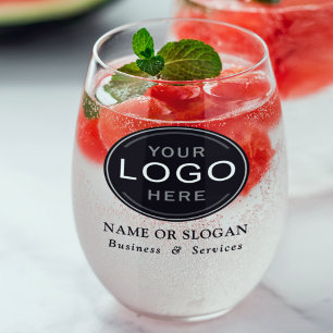 Verre À Vin Sans Pied Logo d'entreprise ou marque moderne Professional