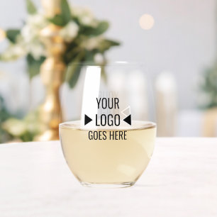 Verre À Vin Sans Pied Logo Entreprise Personnalisé Facile Avant Et Arriè