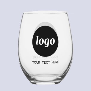 Verre À Vin Sans Pied Logo simple avec promotion de texte