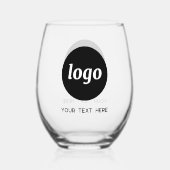 Verre À Vin Sans Pied Logo simple avec promotion de texte (Recto)