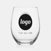 Verre À Vin Sans Pied Logo simple avec promotion de texte (Verso)