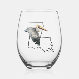 Verre À Vin Sans Pied Louisiana Pelican Verre sans pierre