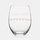 Verre À Vin Sans Pied Love Couple Red Heart Thème (Verso)