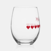 Verre À Vin Sans Pied Love Couple Red Heart Thème (Droite)