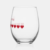 Verre À Vin Sans Pied Love Couple Red Heart Thème (Gauche)