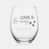 Verre À Vin Sans Pied Love is Brewing Coffee Theme Bridal Shower (Verso)