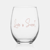 Verre À Vin Sans Pied Love Is Sweet Handwritten Script (Recto)
