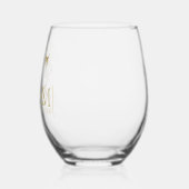 Verre À Vin Sans Pied Lune Romance Initiales Gold ID881 (Gauche)