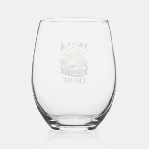 Verre À Vin Sans Pied Lune Vintage Voiture Gothique Classique Auto Hallo