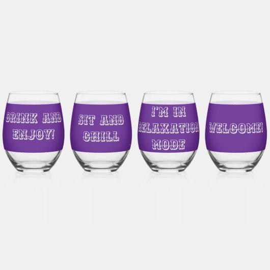 VERRE À VIN SANS PIED LUNETTES AVEC MOTS (Recto)