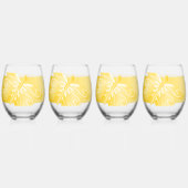 Verre À Vin Sans Pied Lunettes de vin sans pierre mariage Papillon jaune (Recto)