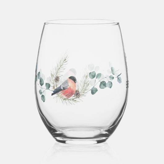 Verre À Vin Sans Pied Luxe Spring Fleur sauvage oiseau Rose Jardin sans (Recto)
