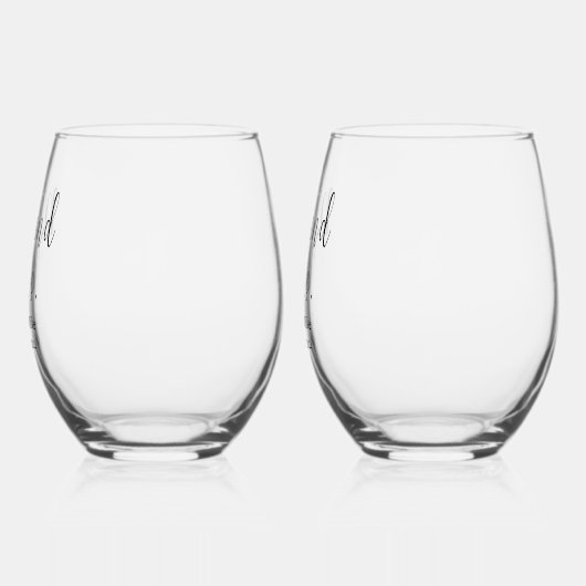 Verre À Vin Sans Pied M. et Mme Mariage Vins Lunettes (Gauche)