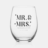 Verre À Vin Sans Pied M. et Mme Newlyhed Hearts (Recto)