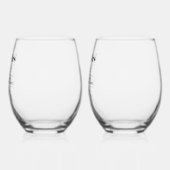 Verre À Vin Sans Pied M. & Mme Boho Mariage Anniversaire Nom de famille (Gauche)