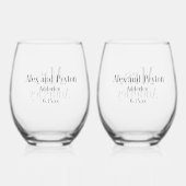 Verre À Vin Sans Pied M. Mme Bride Groom Mariage Customisée (Verso)