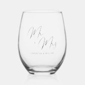 Verre À Vin Sans Pied M. & Mme : Mariage personnalisé (Recto)