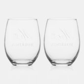 Verre À Vin Sans Pied M. & Mme Mariage Personnalisé Moderne (Verso)