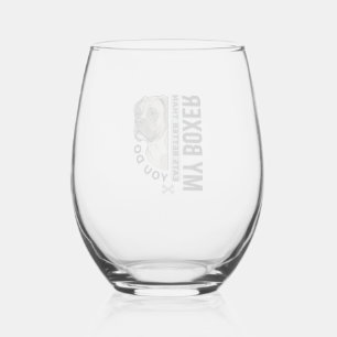 Verre À Vin Sans Pied Ma chemise pour amoureux de Boxer Mon Boxer mange