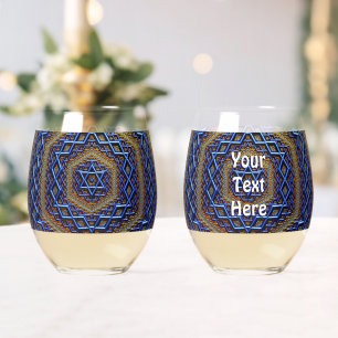 Verre À Vin Sans Pied Magène métallique orné David