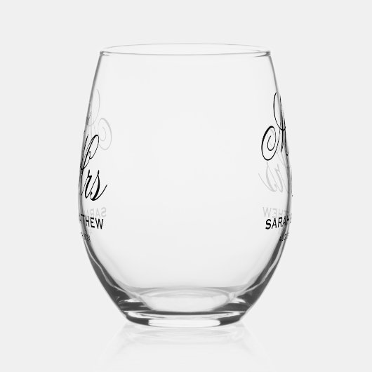 Verre À Vin Sans Pied Magnifique personnalisation de M. et Mme mariage (Droite)