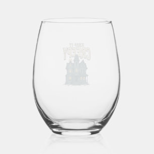 Verre À Vin Sans Pied Maison Hantée Vintage Creepy Halloween Dés