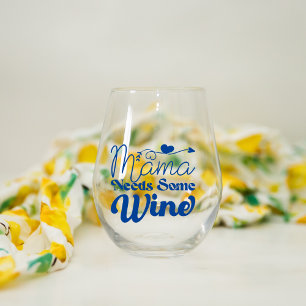 Verre À Vin Sans Pied Mama A Besoin De Vin Verre Stemless