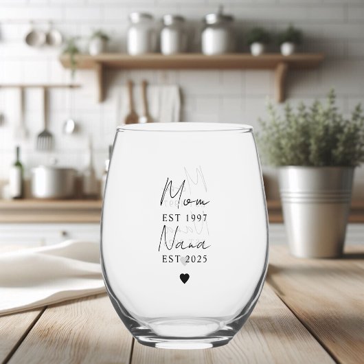 Verre À Vin Sans Pied Maman personnalisée & Nana EST `Cadeau