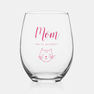 Verre À Vin Sans Pied "Maman, tu es parfait" drôle, mignon amoureux des