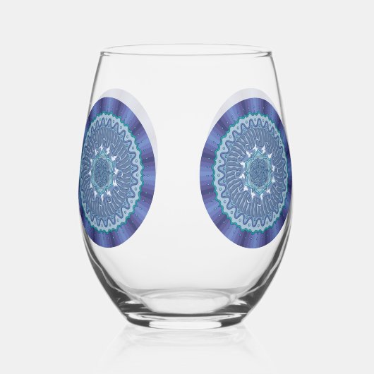 Verre À Vin Sans Pied Mandala d'eau (Recto)
