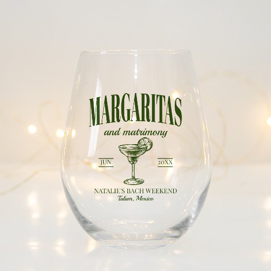 Verre À Vin Sans Pied Margaritas Et Mariage Bachelorette Personnalisée